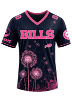 Buffalo Bills Breast Cancer Awareness Dandelion V-Neck T-Shirt