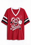 Women Cincinnati Reds Baseball Graphic V-Neck T-Shirt
