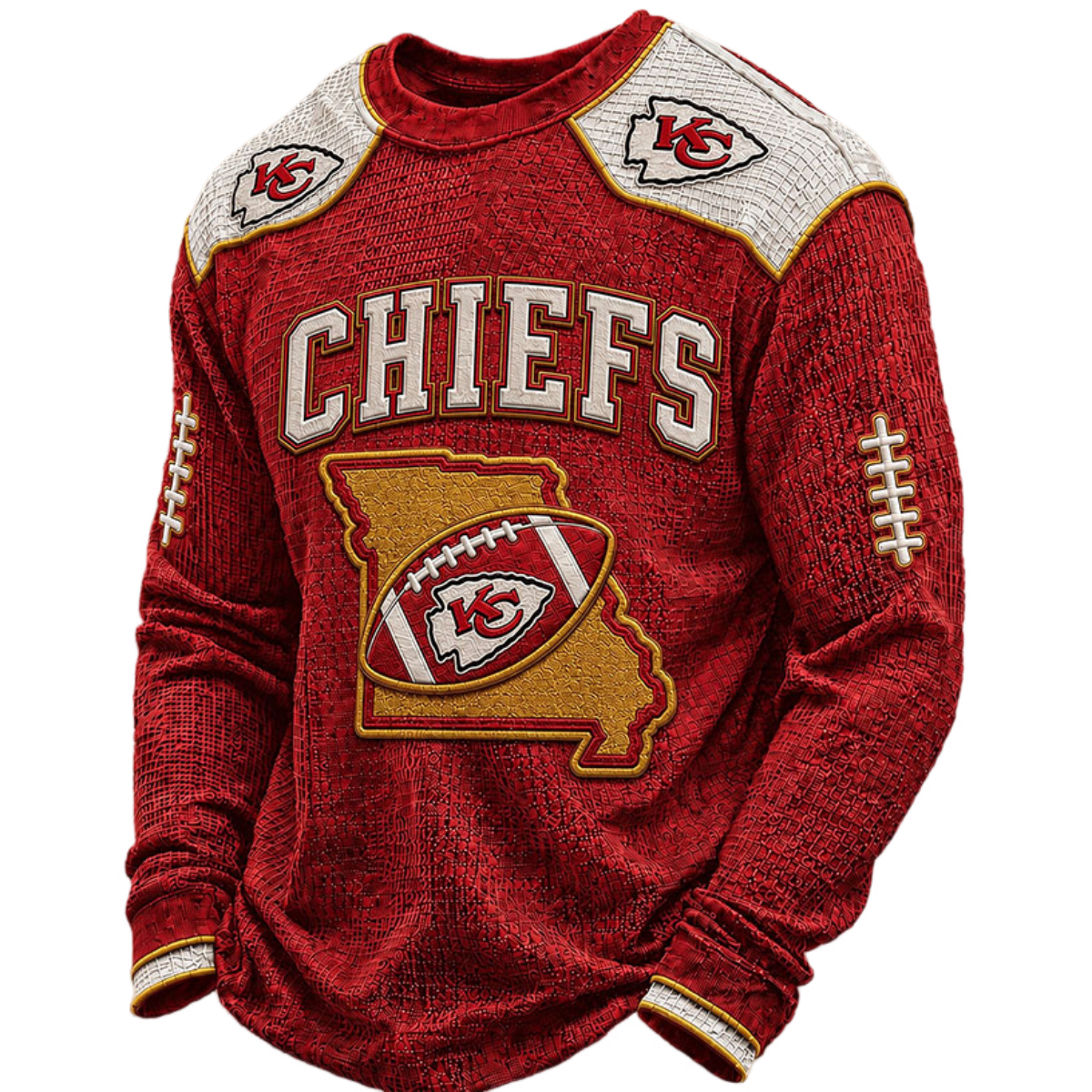 Kansas City Chiefs Waffle Knit Long-Sleeve Sweatshirt