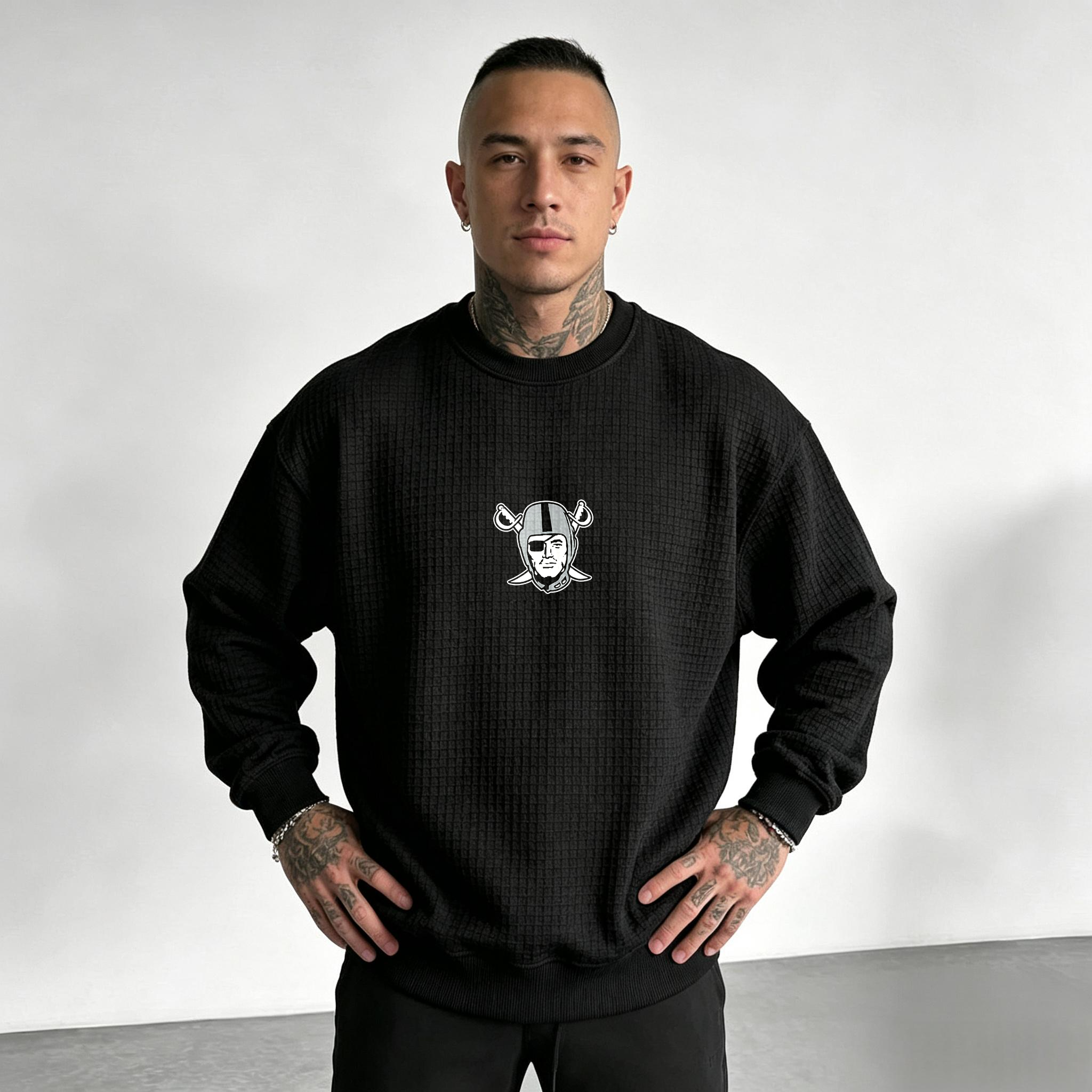 Raiders Helmet Graphic Waffle Knit Crewneck Sweatshirt Secondary image