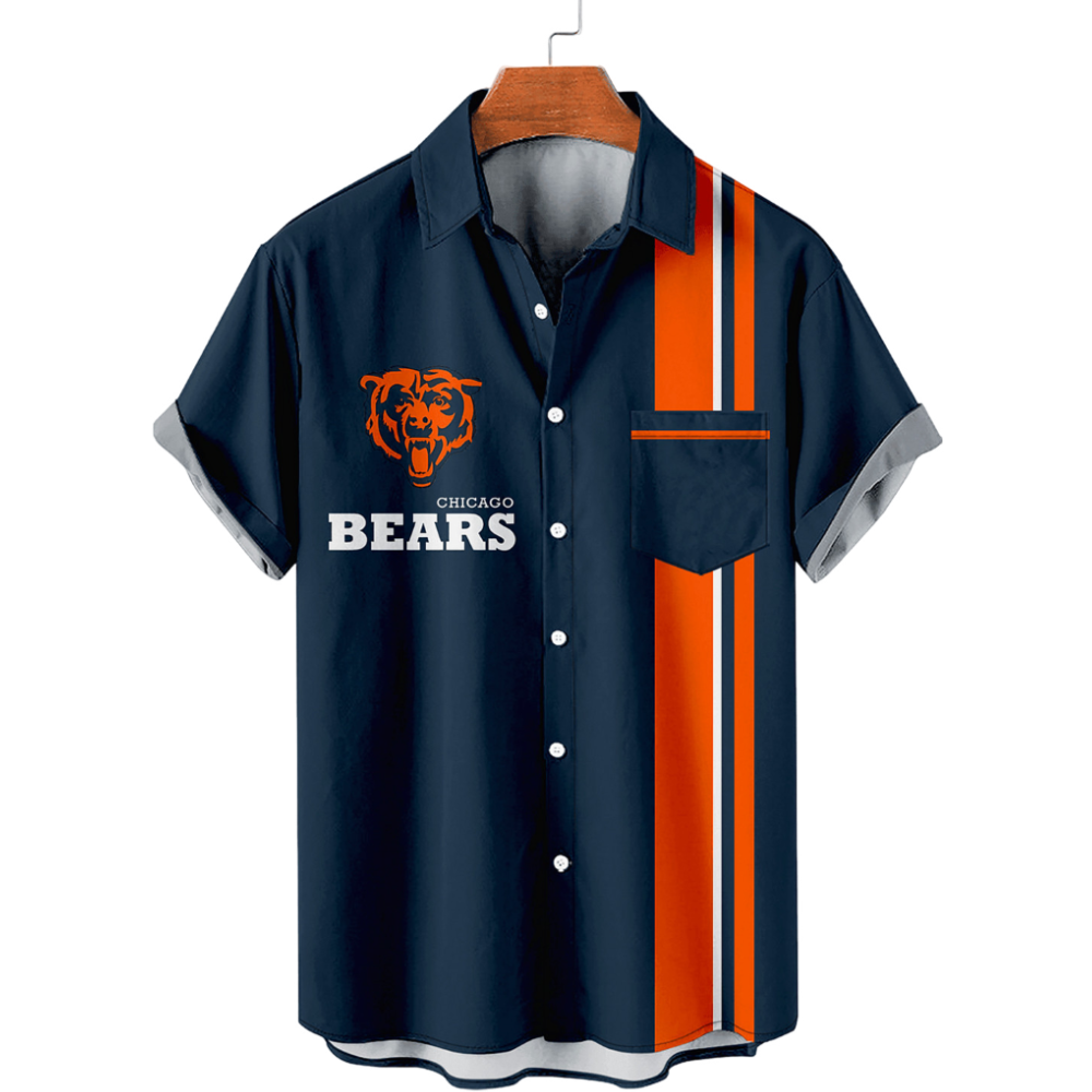 Chicago Bears Side Striped Logo Hawaiian Shirt Main image