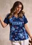 Women's Tennessee Titans Floral V-Neck T Shirt