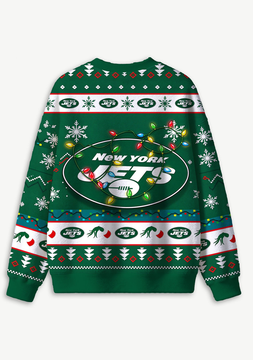 Grinch New York Jets Logo Ugly Christmas Sweatshirt