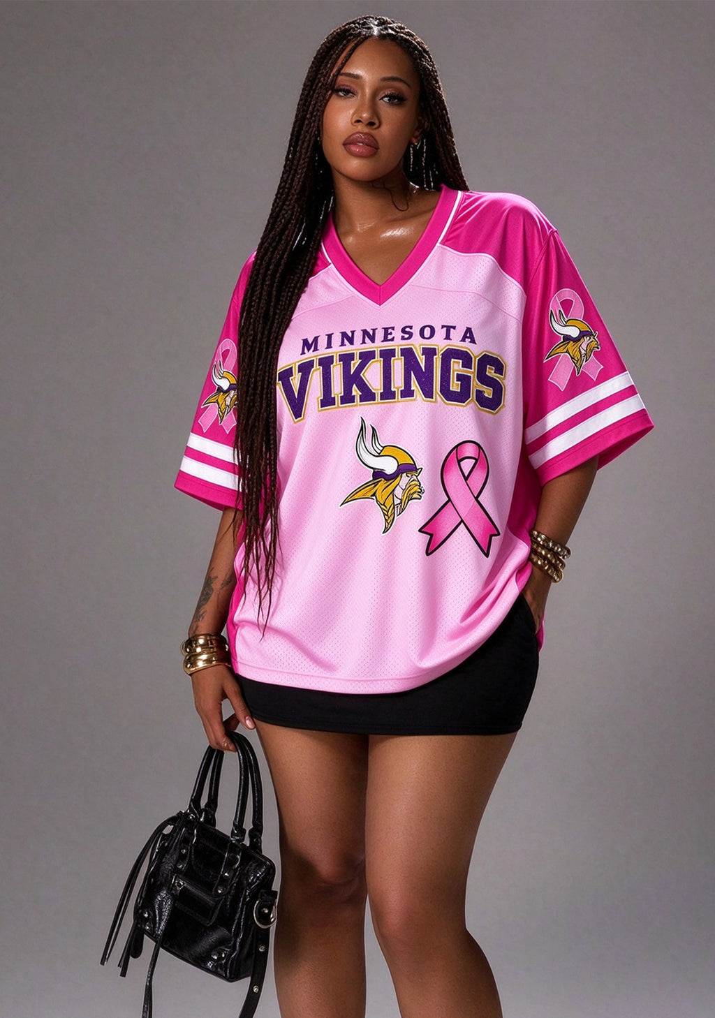 Minnesota Vikings Breast Cancer Awareness Pink Ribbon Mesh Jersey