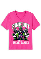 Seattle Seahawks Pink Out Tackle Breast Cancer Awareness V-Neck T-Shirt