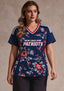 Women's New England Patriots Floral V-Neck T Shirt