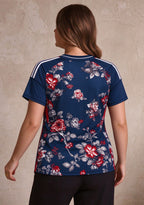 Women's New England Patriots Floral V-Neck T Shirt