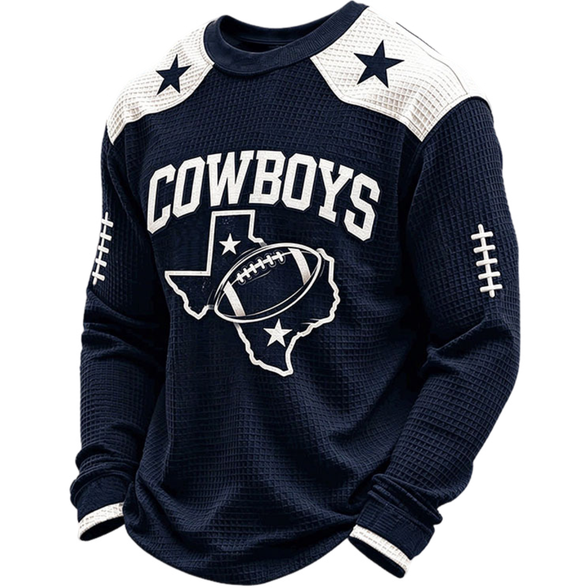 Dallas Cowboys Waffle Knit Long-Sleeve Sweatshirt