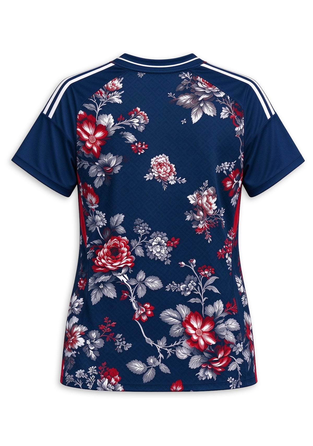 Women's New England Patriots Floral V-Neck T Shirt
