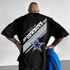 Dallas Cowboys Diagonal Stripe Star Logo Printed T-Shirt