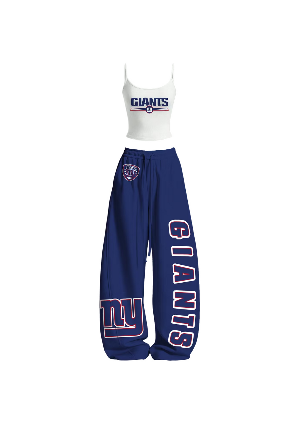 New York Giants NY Logo Tops & Elasticated Trousers Two-Piece Set