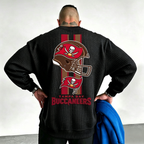 Tampa Bay Buccaneers Helmet Waffle Knit Crewneck Sweatshirt