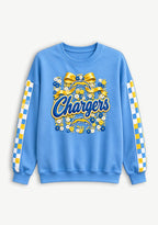 Women's Los Angeles Chargers Floral Bow Crewneck Sweatshirt