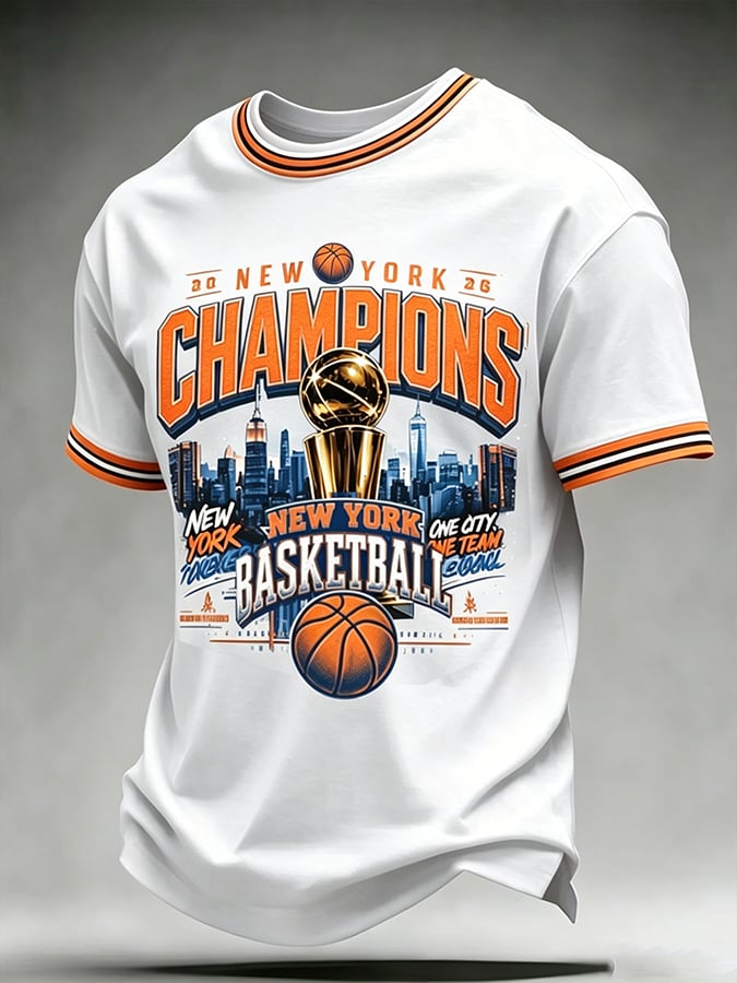 Men's New York Champions Basketball Ringer T Shirt