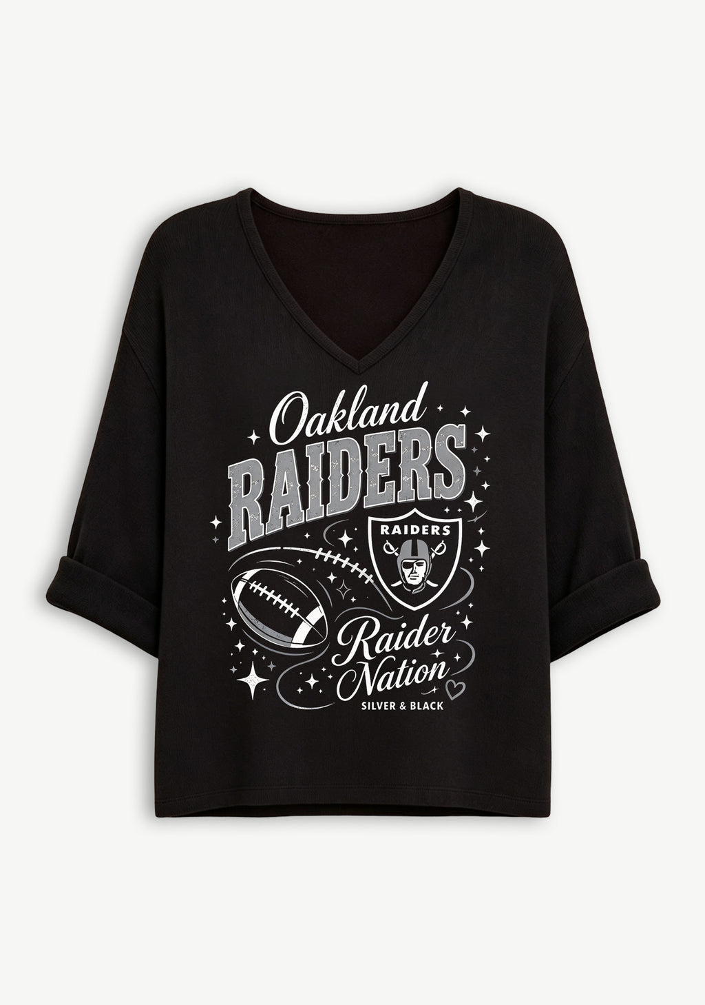 Women Oakland Raiders Sleeve Game Day Shirt