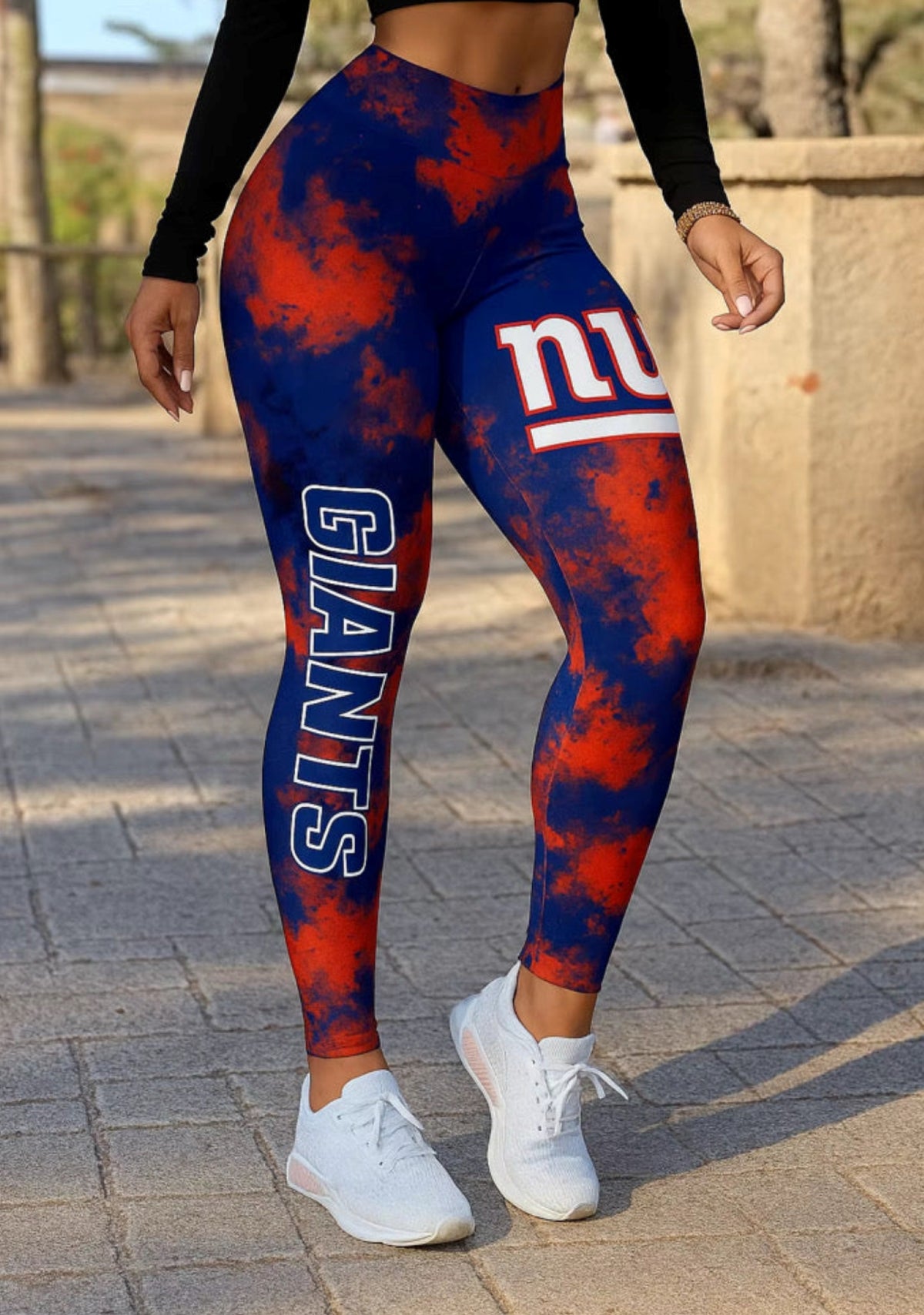 New York Giants Game Day Workout Leggings For Lady