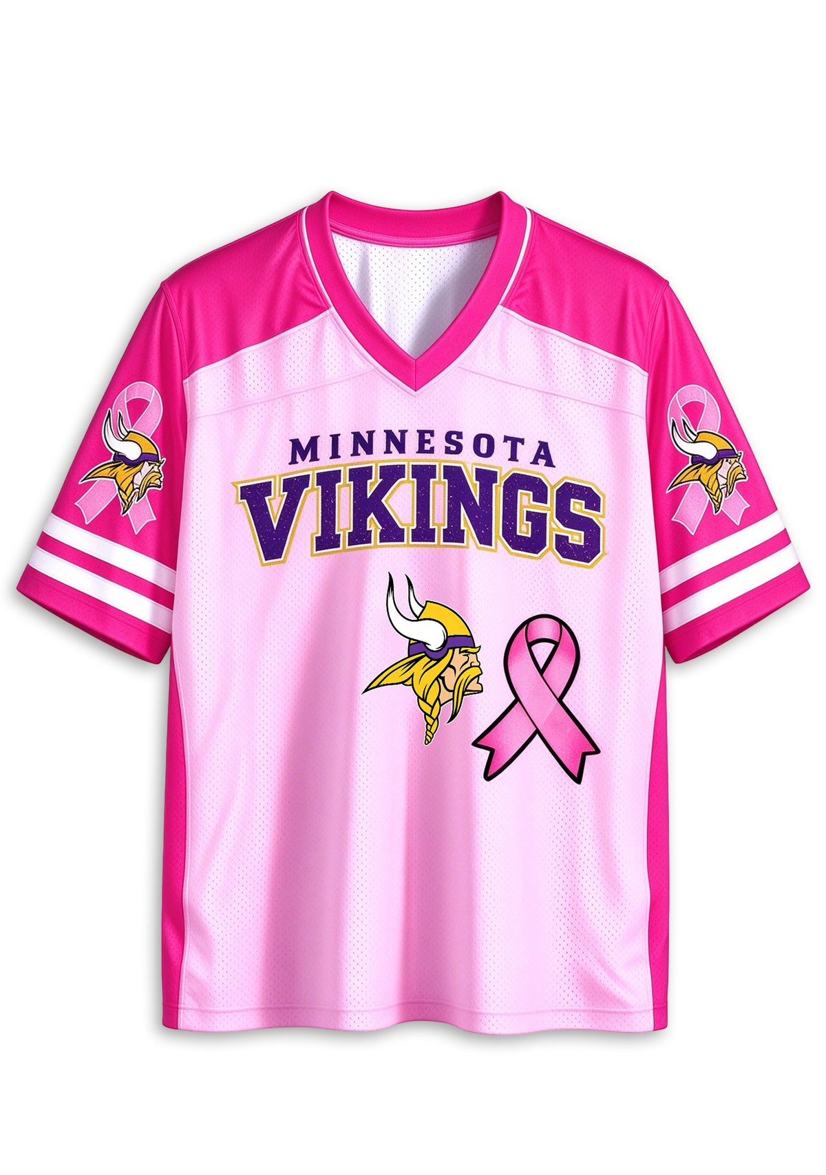 Minnesota Vikings Breast Cancer Awareness Pink Ribbon Mesh Jersey