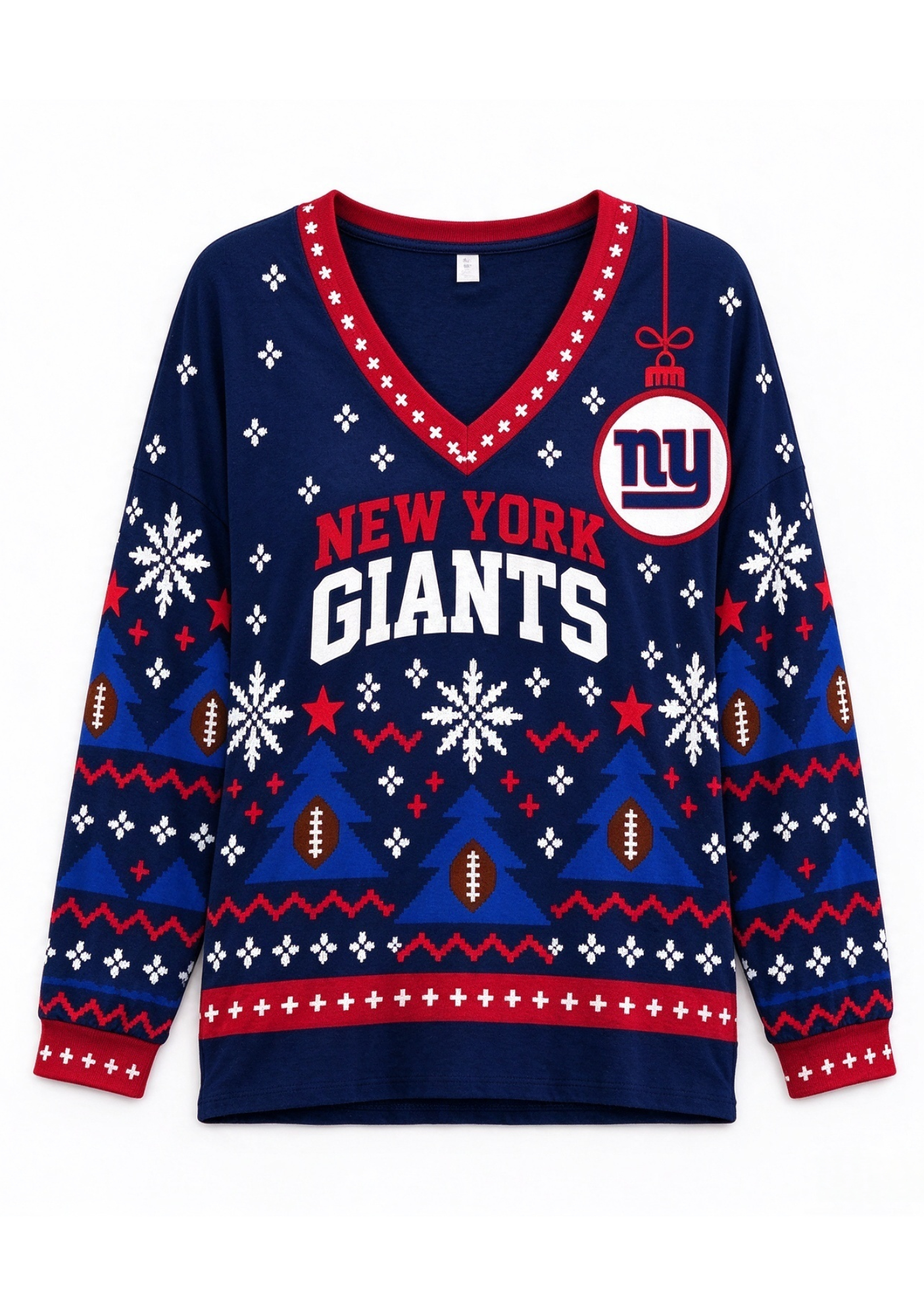 Women’s New York Giants Ugly NFL Christmas Sweatshirt Secondary image