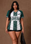 Women's Philadelphia Eagles Floral Baroque Striped V-Neck T-Shirt