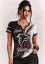 Women Atlanta Falcons Floral Henley T-Shirt