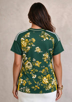 Women's Green Bay Packers Floral V-Neck T Shirt