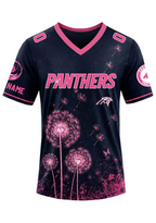 Carolina Panthers Breast Cancer Awareness Dandelion V-Neck T-Shirt