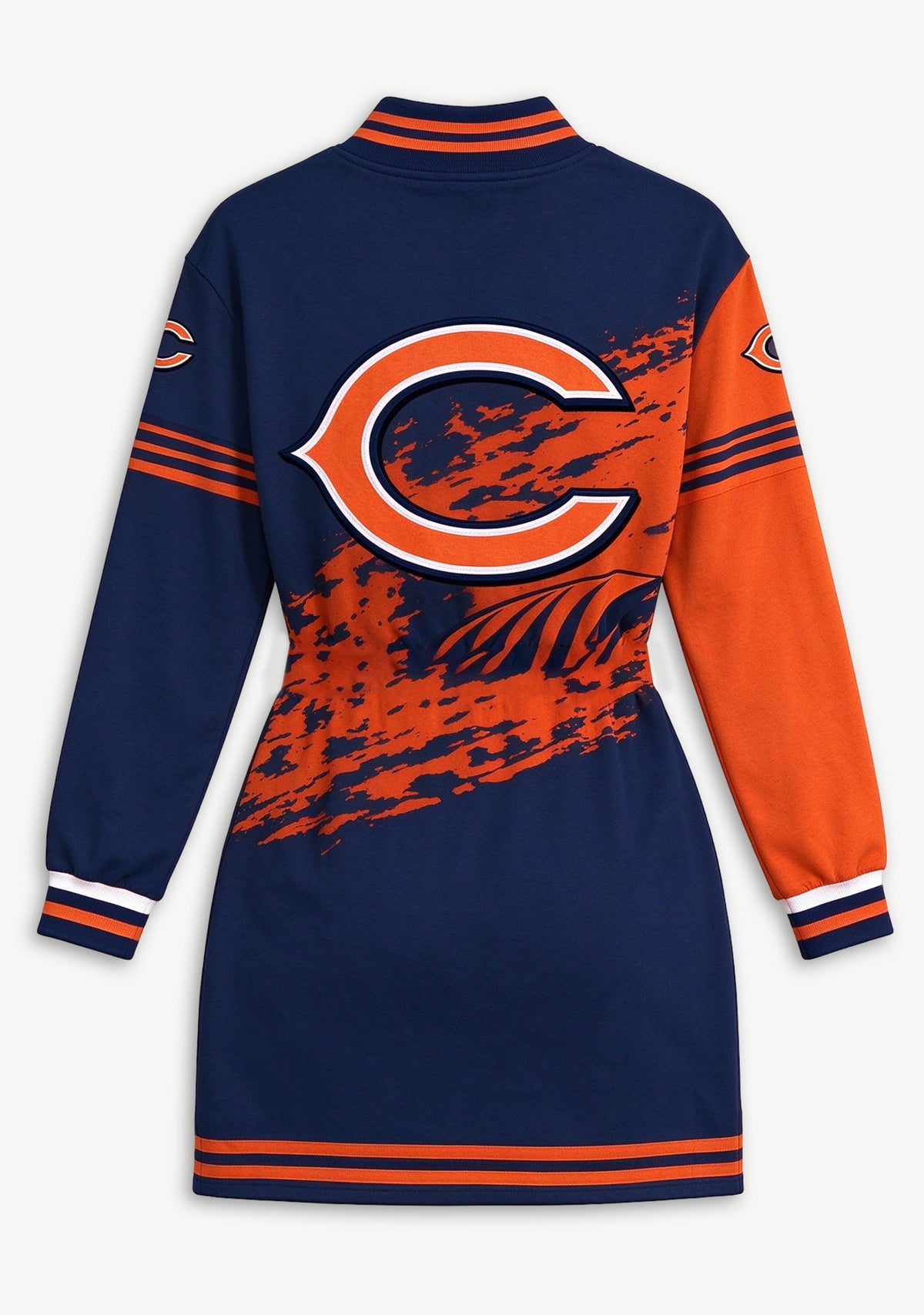 Women's Chicago Bears Color Block Button Down Jacket Dress