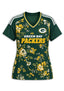 Women's Green Bay Packers Floral V-Neck T Shirt
