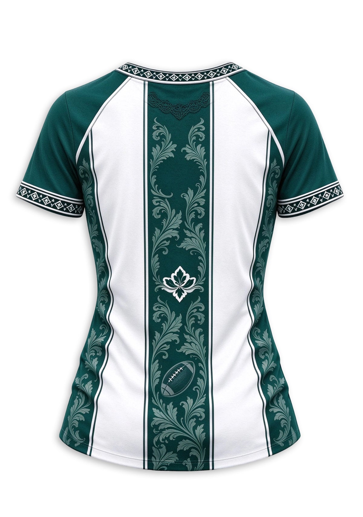 Women's Philadelphia Eagles Floral Baroque Striped V-Neck T-Shirt