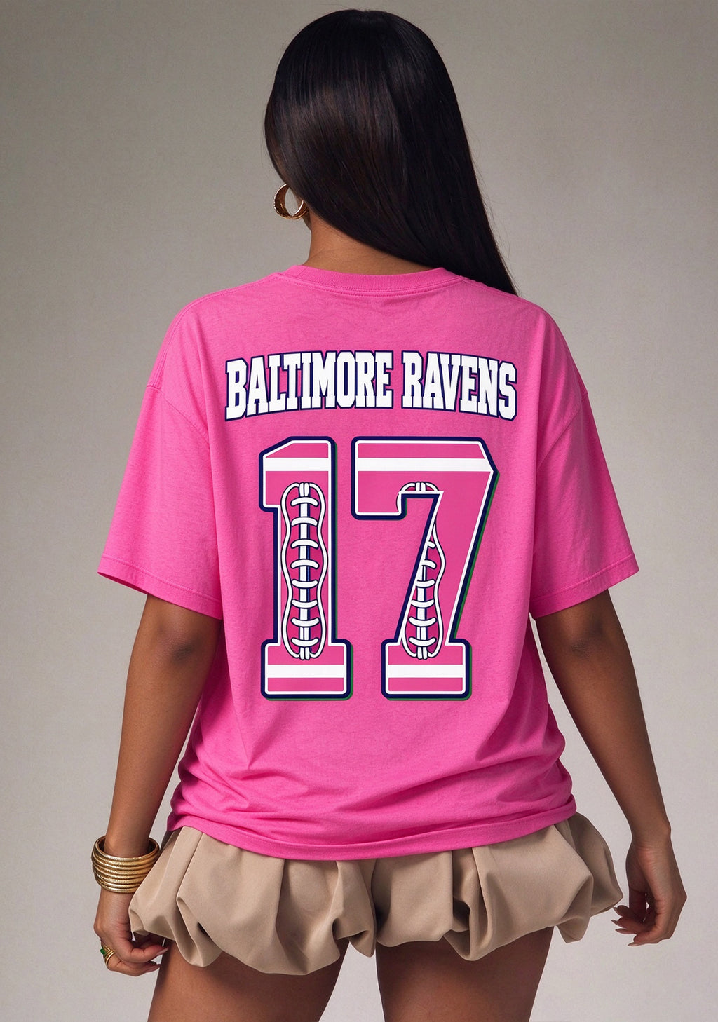 Baltimore Ravens Pink Out Tackle Breast Cancer Awareness V-Neck T-Shirt