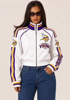 Women's Minnesota Vikings Cropped Zip Up Track Jacket