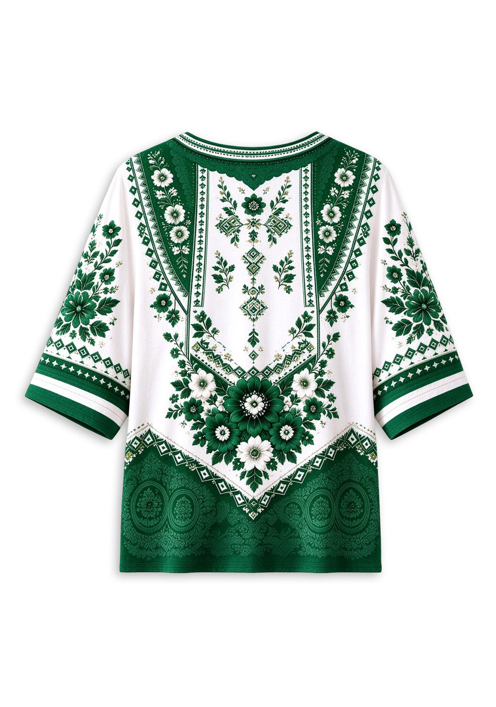 Women’s New York Jets Boho Floral V-Neck 3/4 Sleeve Shirt