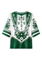 Women’s New York Jets Boho Floral V-Neck 3/4 Sleeve Shirt