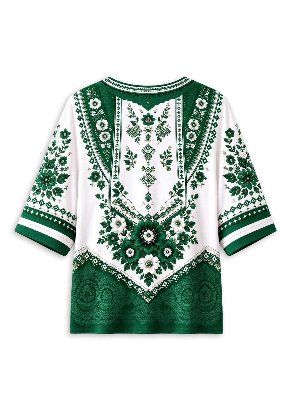 Women’s New York Jets Boho Floral V-Neck 3/4 Sleeve Shirt