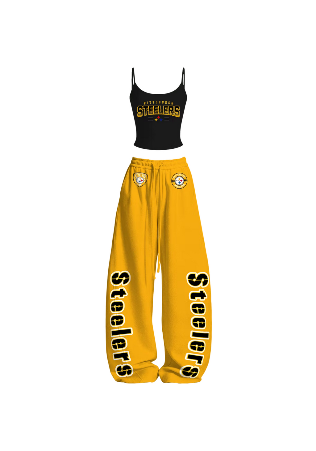 Pittsburgh Steelers Letter Graphic Tops & Elasticated Trousers Two-Piece Set