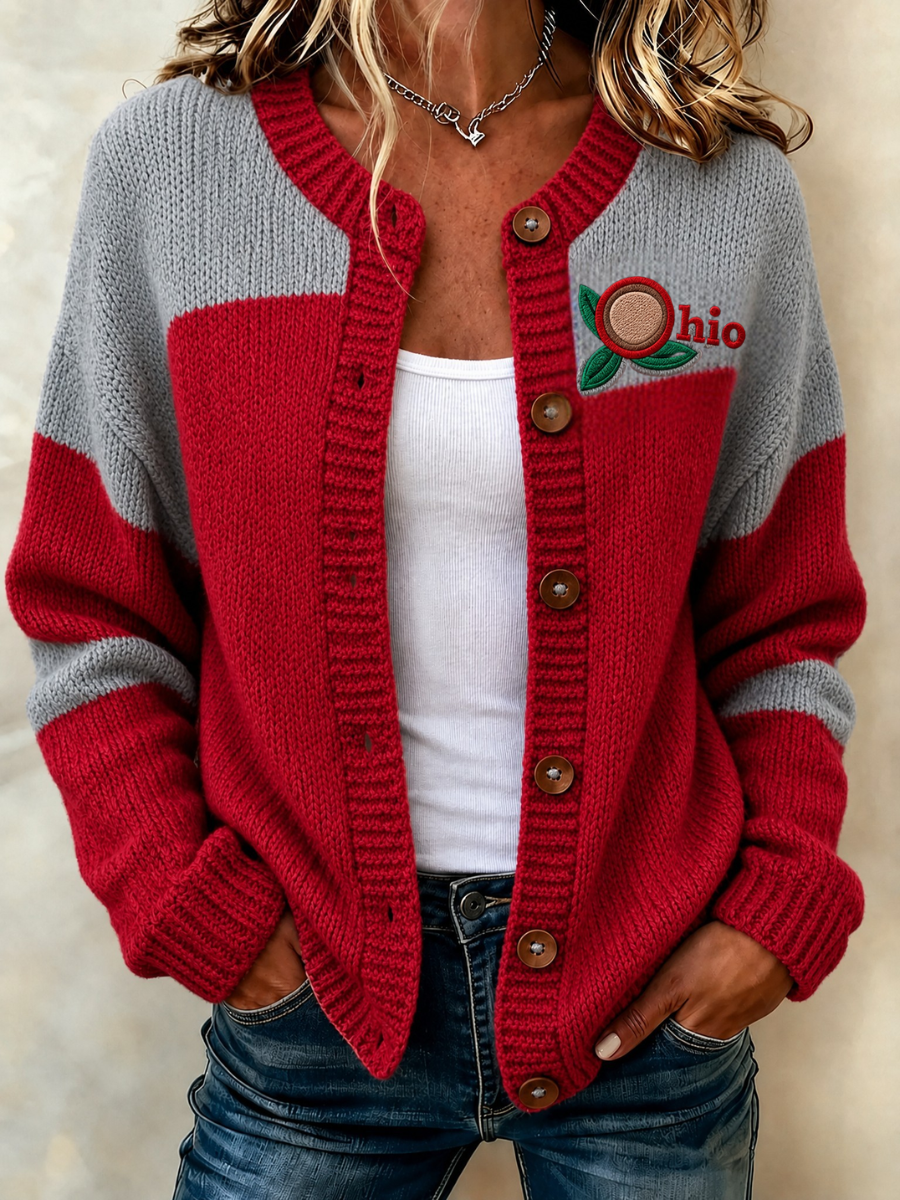 Women's Football Printed Knitted Cardigan Main image