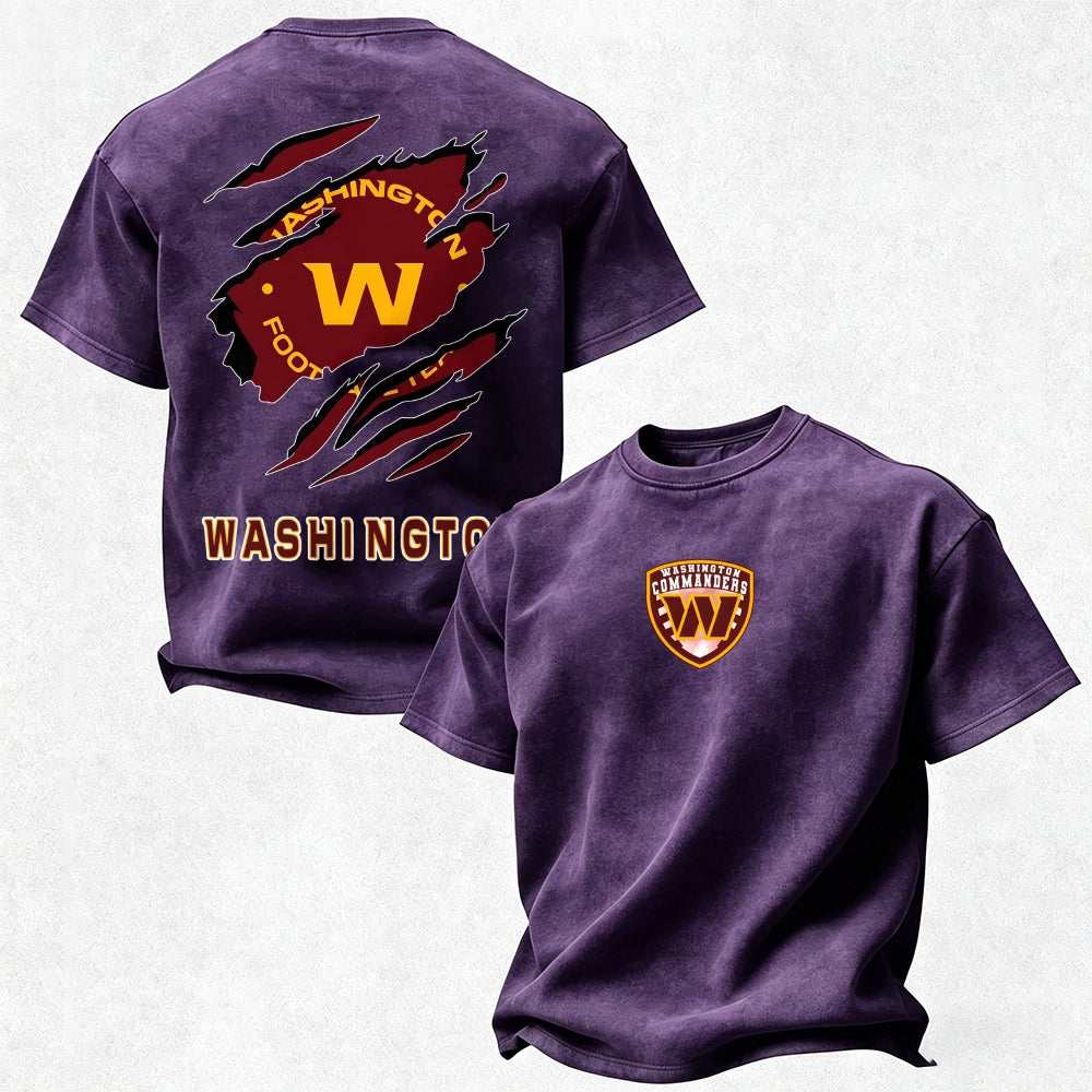 Washington Commanders Printed Unisex 100% Pure Cotton Washed T-Shirt