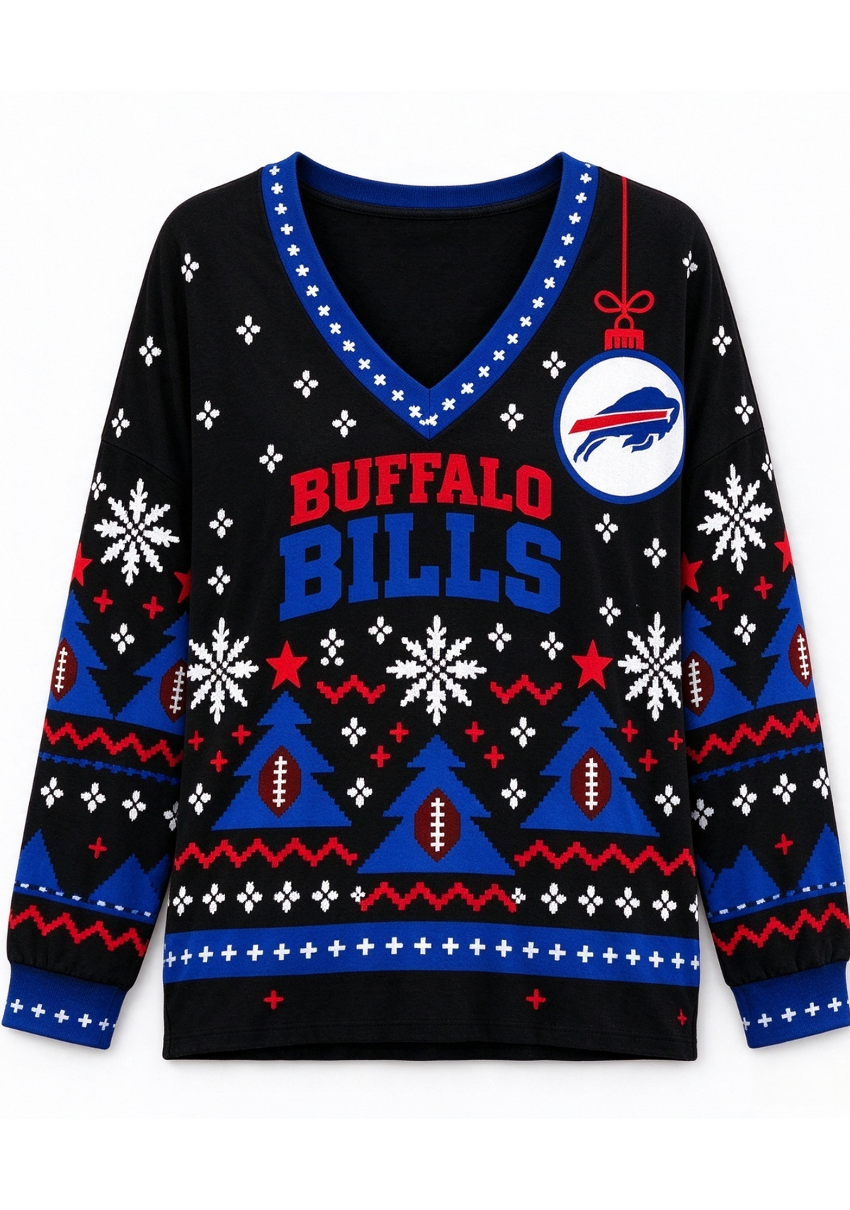 Women’s Buffalo Bills Ugly NFL Christmas Sweatshirt
