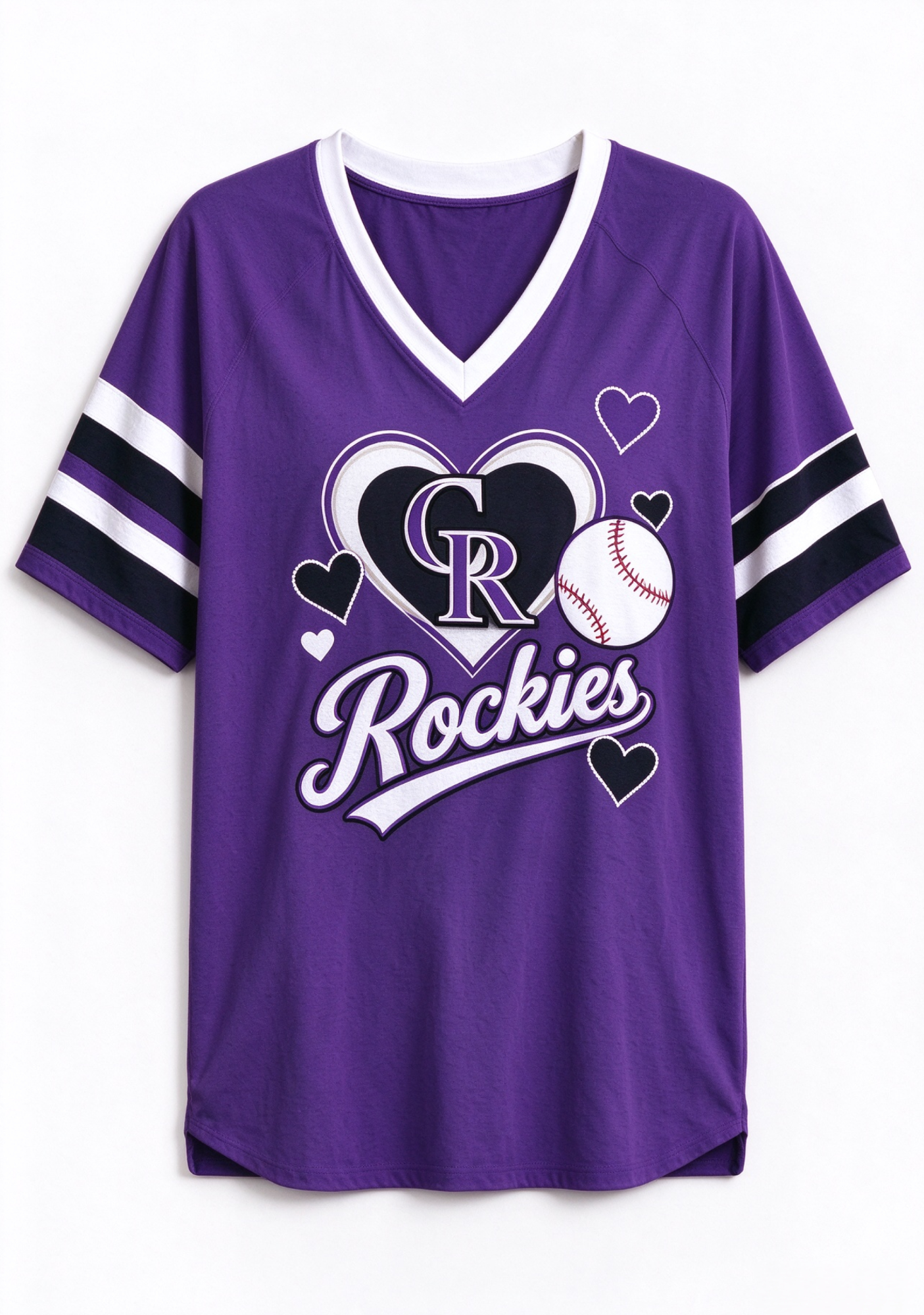 Women Colorado Rockies Baseball Graphic V-Neck T-Shirt Secondary image