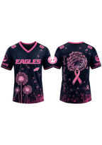 Philadelphia Eagles Breast Cancer Awareness Dandelion V-Neck T-Shirt