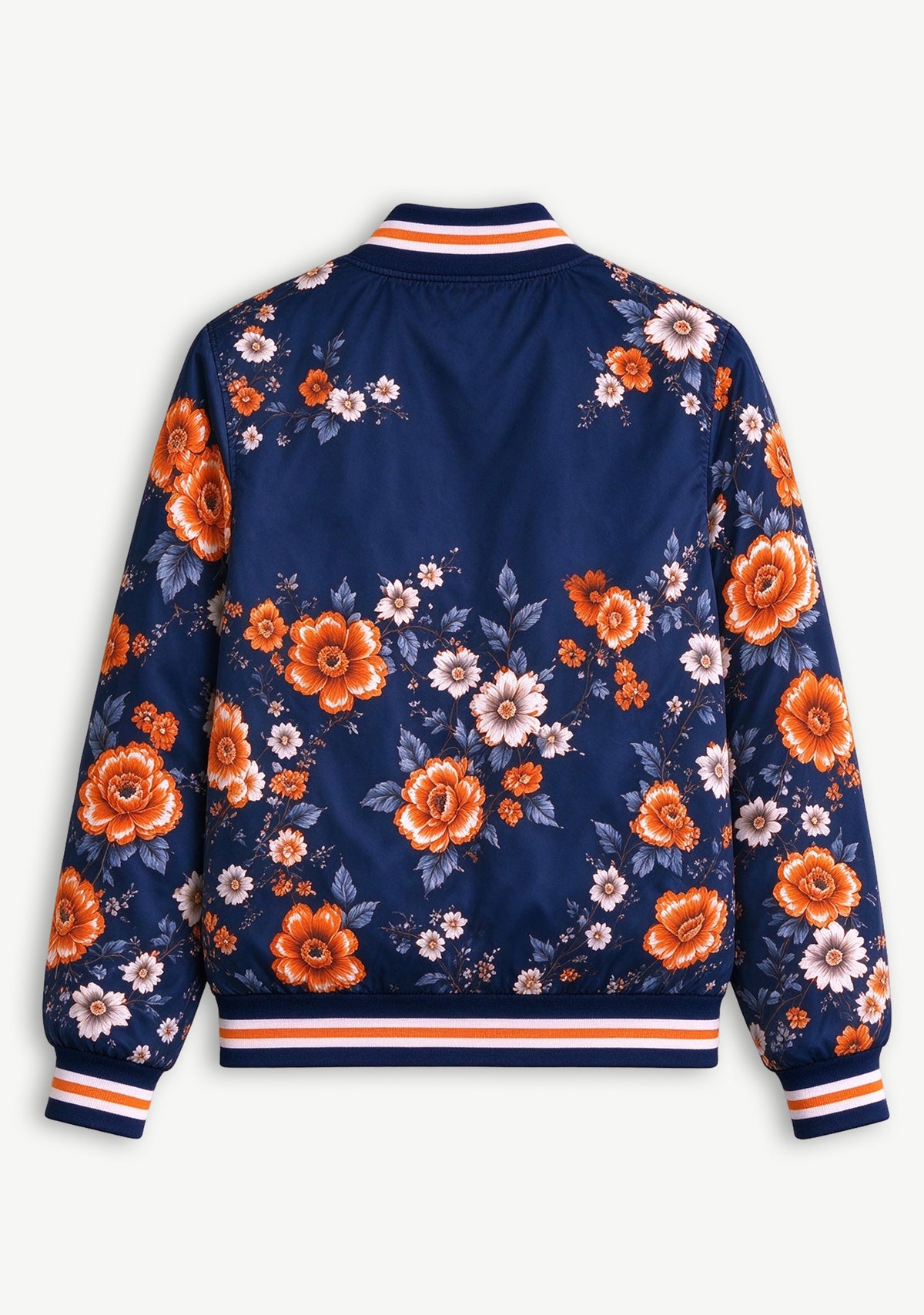 Women Chicago Bears Floral Print Zip Up Jacket Custom Name For Fan