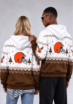 Cleveland Browns Christmas Fair Isle Print Couple Hoodie