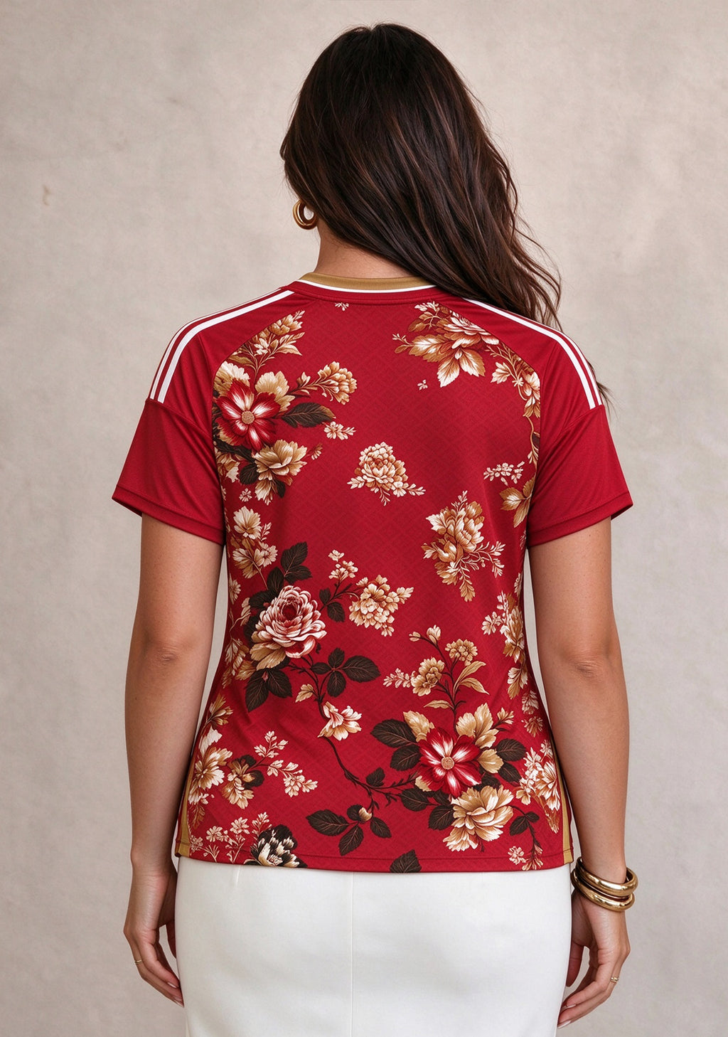 Women's San Francisco 49ers Floral V-Neck T-Shirt