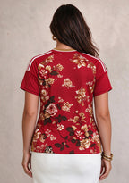 Women's San Francisco 49ers Floral V-Neck T-Shirt