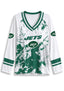 Women's New York Jets Graphic V Neck Long Sleeve Shirt