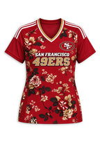 Women's San Francisco 49ers Floral V-Neck T-Shirt