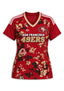 Women's San Francisco 49ers Floral V-Neck T-Shirt