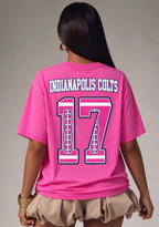 Indianapolis Colts Pink Out Tackle Breast Cancer Awareness V-Neck T-Shirt