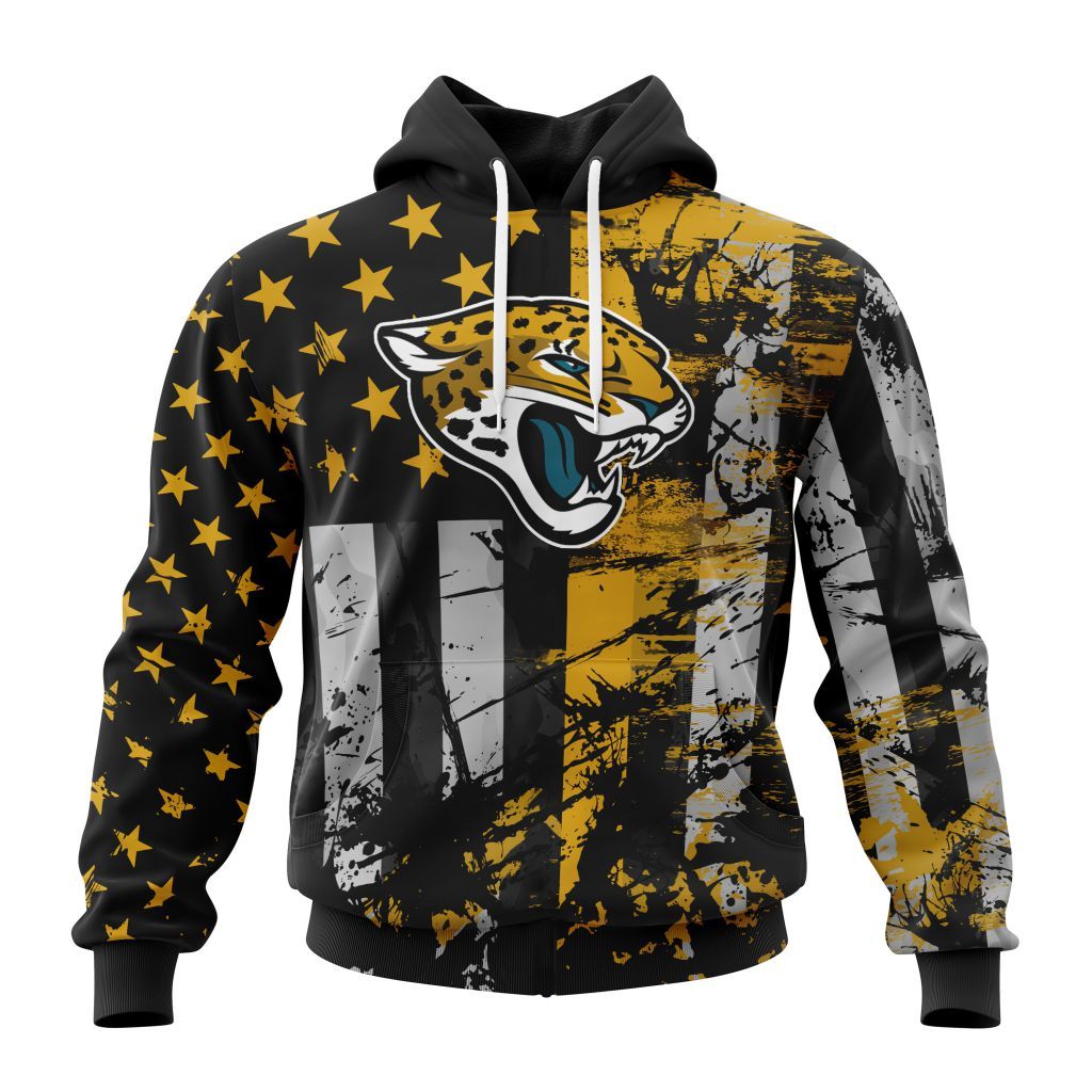 Jacksonville Jaguars Vintage American Flag Graphic Hoodie NFL Fan Sweatshirt Main image