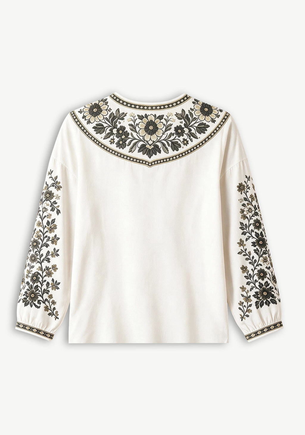 New Orleans Saints Boho Floral Printed V-Neck Long Sleeve Shirt